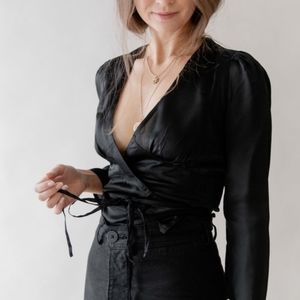 Rouje Anna Top in Black Satin